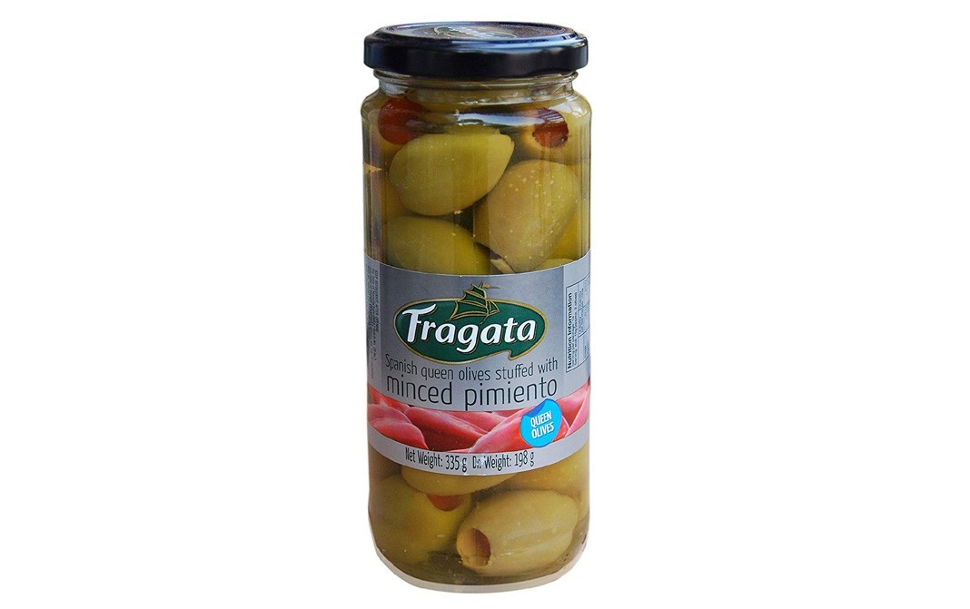 Fragata Spanish Queen Olives Stuffed With Minced Pimiento   Glass Jar  335 grams